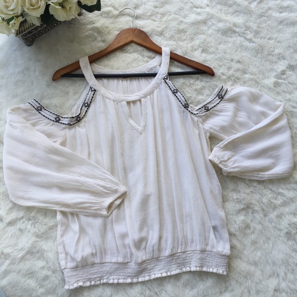 Hollister Cold Shoulder Peasant Blouse - Picture 2 of 6